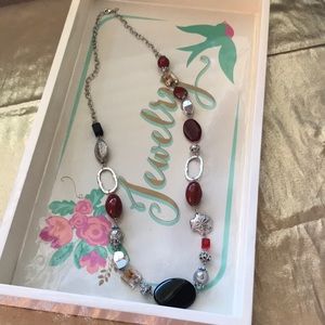 Premier Design Long Multi Colored Glass Beaded Necklace